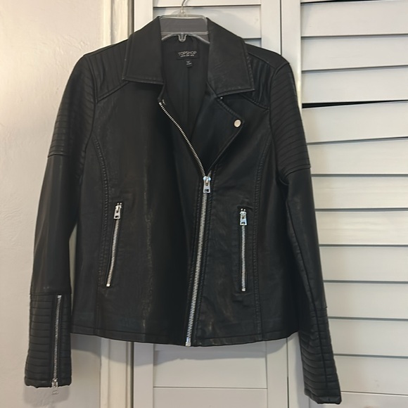 Topshop Faux Leather Jacket in Black - Picture 5 of 8